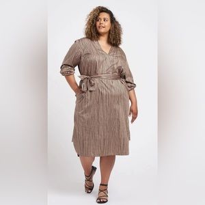 Universal Standard gold and black stripe dress!